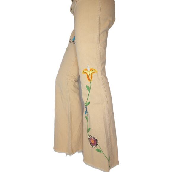 Vintage Love N Stuff Embroidered Low Rise Bell Bottom Jeans Mushrooms Read - Picture 13 of 13